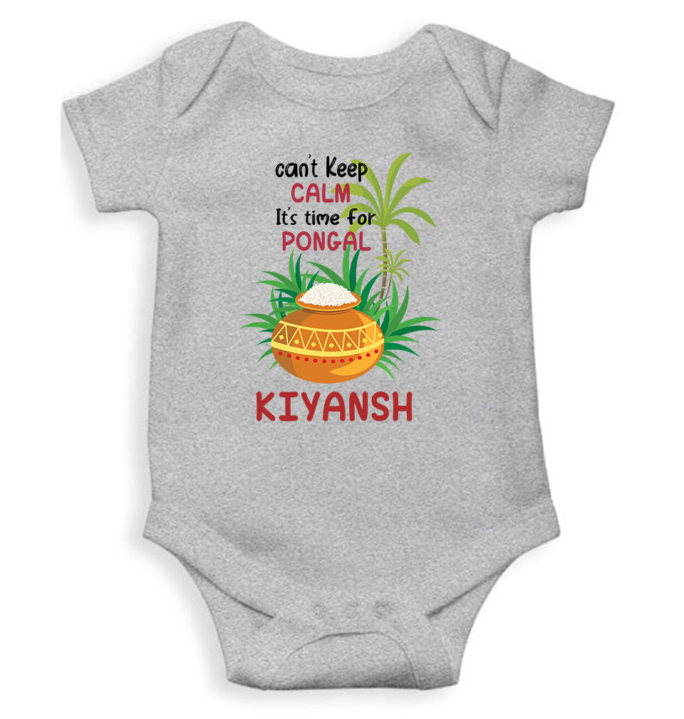 Custom Name Time For Pongal Makar Sankranti Rompers for Baby Boy- FunkyTeesClub