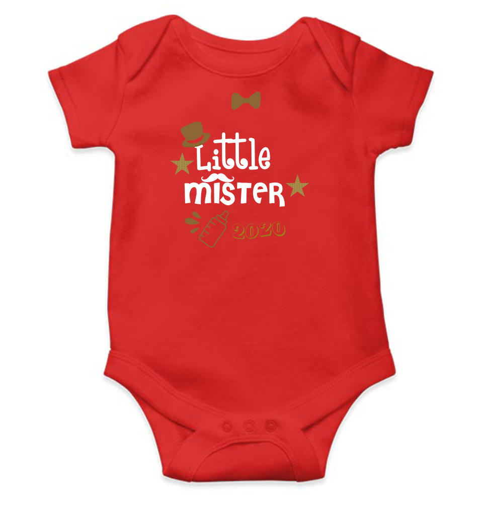 Custom Date Little Mister New Year Rompers for Baby Boy- FunkyTeesClub