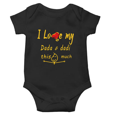 I Love My Dada Dadi Black Rompers for Baby Girl - FunkyTeesClub