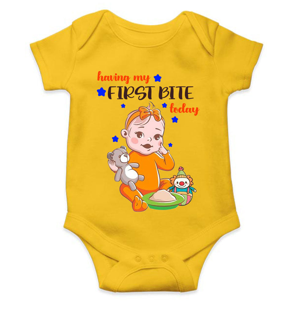 First Bites Baby Food Rompers for Baby Boy- FunkyTeesClub
