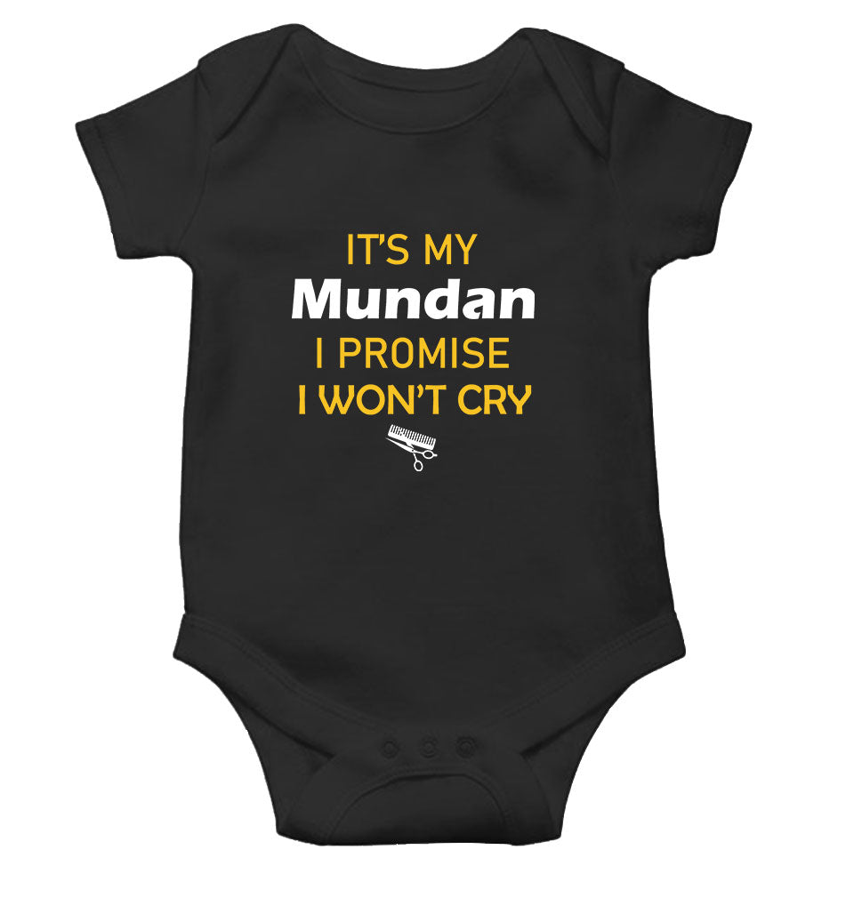 Munndan Time Black Rompers for Baby Girl - FunkyTeesClub