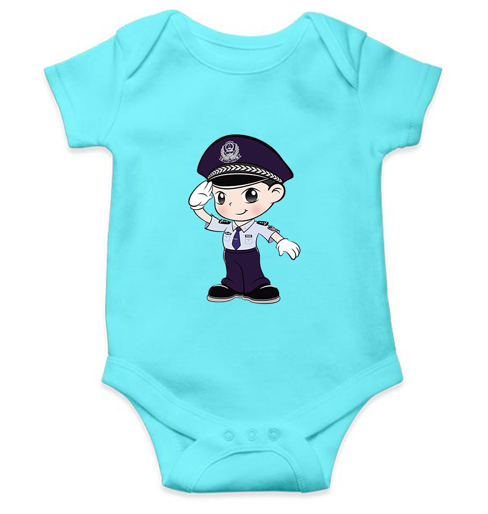 Future Police Rompers for Baby Girl- FunkyTeesClub