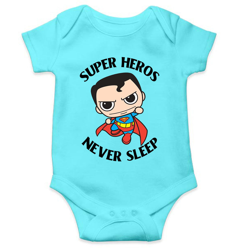 Super Heros Never Sleeps Rompers for Baby Girl- FunkyTeesClub