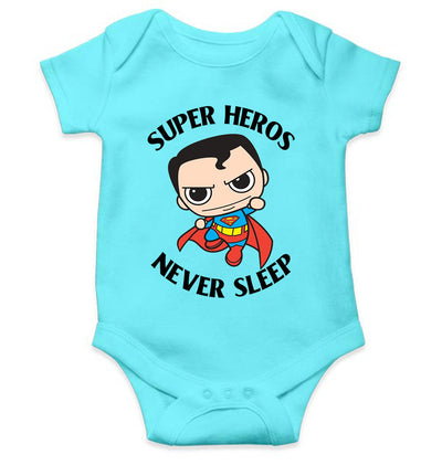 Super Heros Never Sleeps Rompers for Baby Girl- FunkyTeesClub