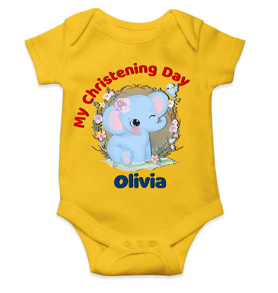 Custom Name Christening Day Baptism Rompers for Baby Girl- FunkyTeesClub