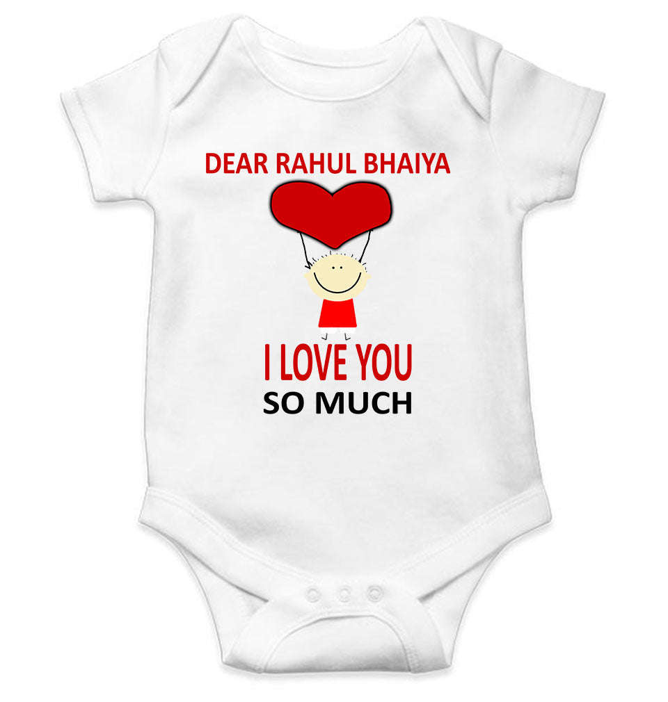 Custom Name I love My Bhaiya So Much Rompers for Baby Boy- FunkyTeesClub