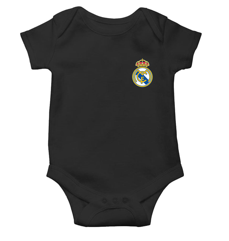 Real Madrid Black Rompers for Baby Boy - FunkyTeesClub