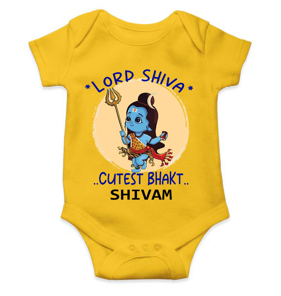 Custom Name Cutest Bhakt Mahashivratri Rompers for Baby Boy- FunkyTeesClub