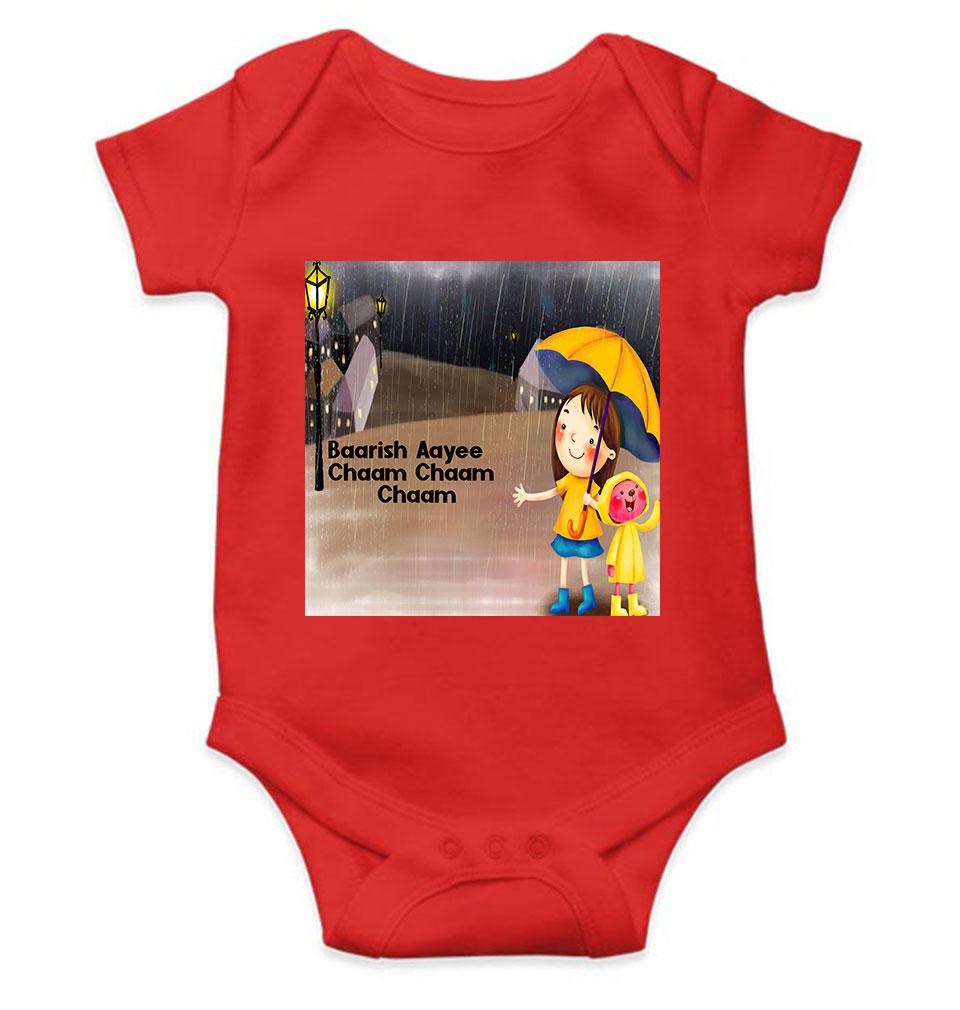 Barish Aayi Cham Cham Poem Rompers for Baby Boy- FunkyTeesClub