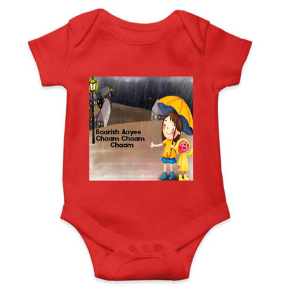 Barish Aayi Cham Cham Poem Rompers for Baby Boy- FunkyTeesClub