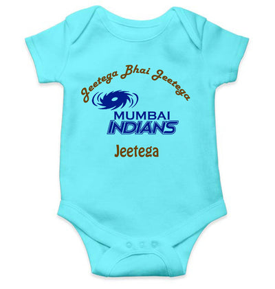 IPL Mumbai Indians Jeetega Bhai Jeetega MI Jeetega Rompers for Baby Girl- FunkyTeesClub