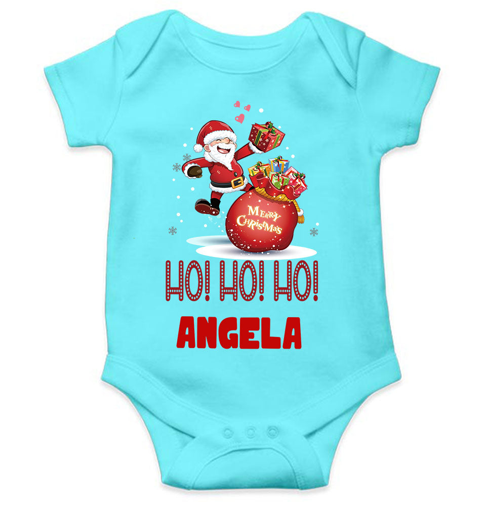 Customized Name Ho! Ho! Ho! Christmas Rompers for Baby Girl- FunkyTeesClub