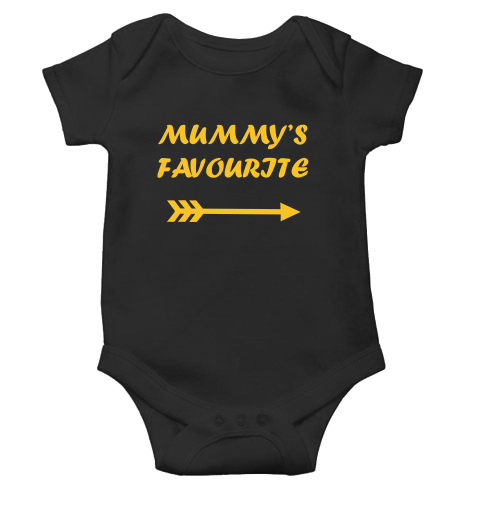 Mummy Favorite Black Rompers for Baby Boy - FunkyTeesClub