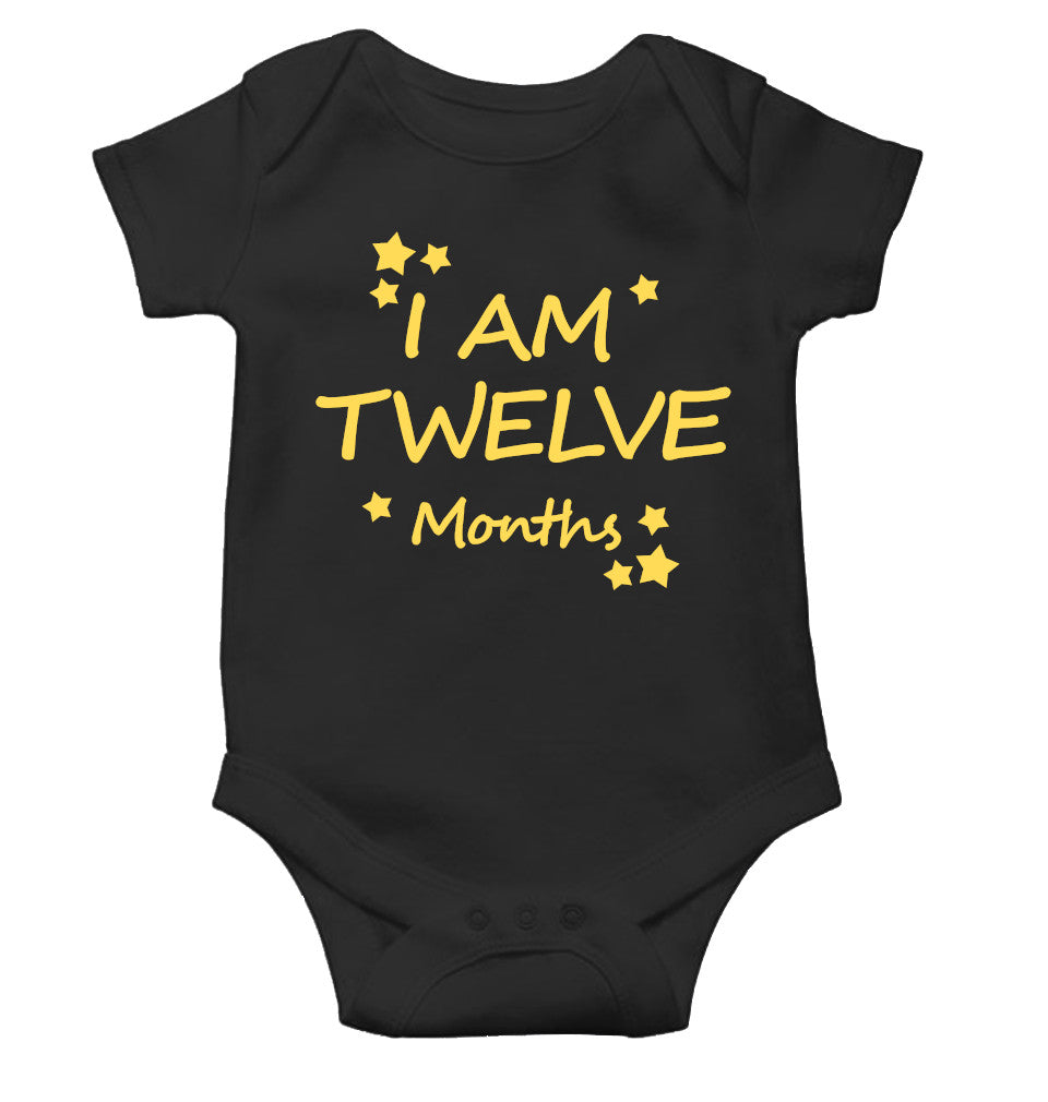 I Am Twelve Months Rompers for Baby Boy- FunkyTeesClub