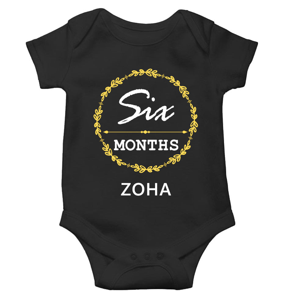Custom Name Six Months Rompers for Baby Girl- FunkyTeesClub