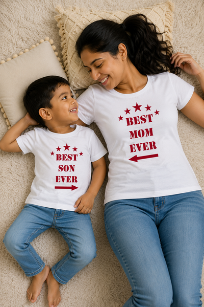 Best Mom Ever Best Son Ever Mother and Son Matching T-Shirt- FunkyTeesClub