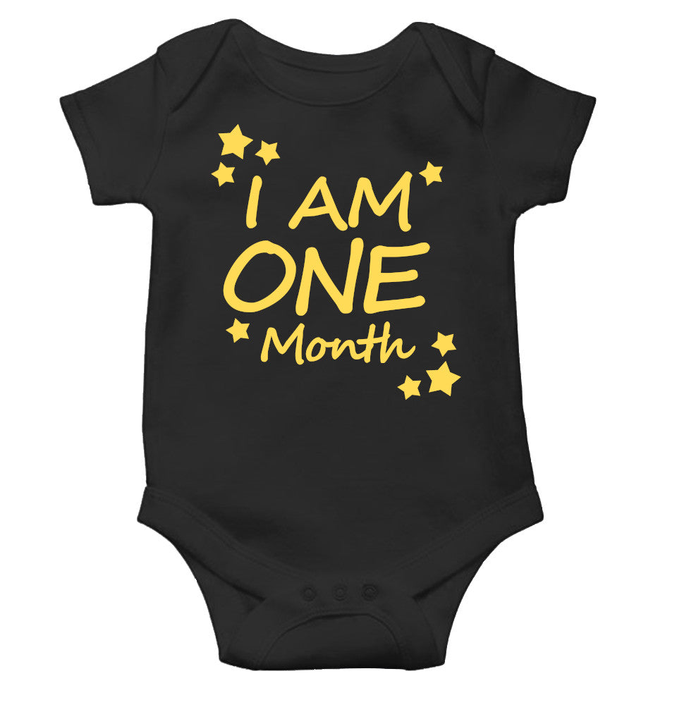I Am One Month Rompers for Baby Girl- FunkyTeesClub