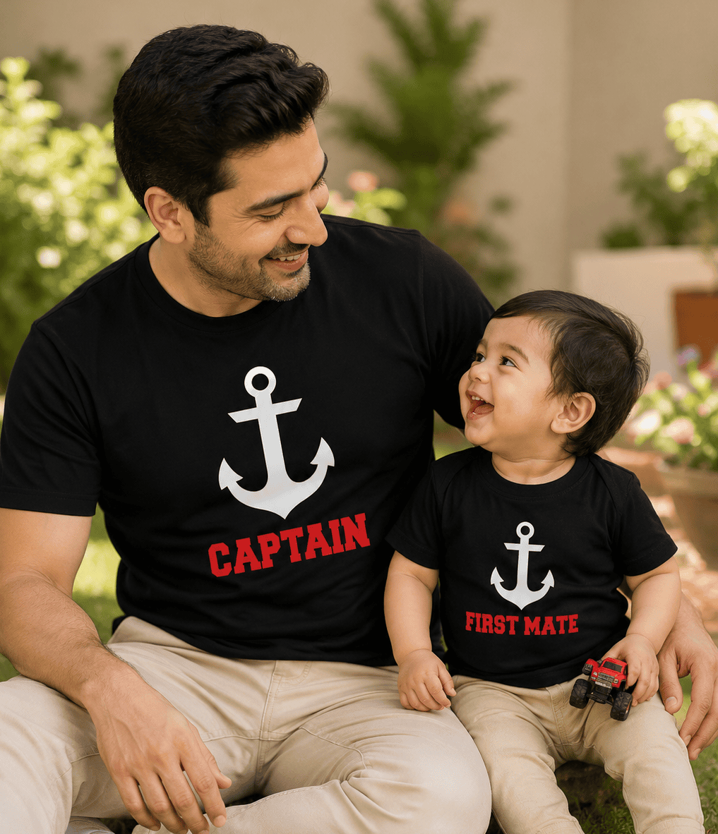 Captain Firstmate Father and Son Matching T-Shirt- FunkyTeesClub