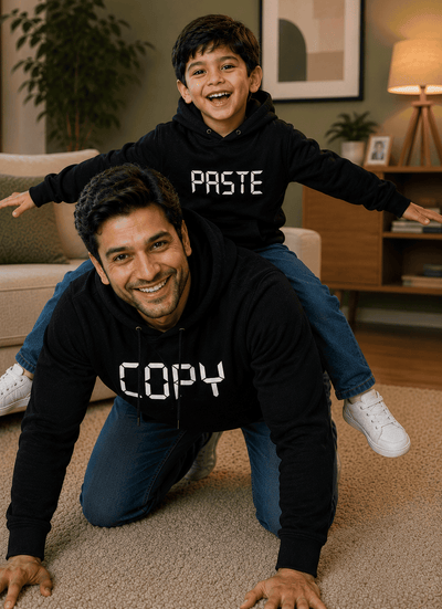 Copy Paste Father and Son Matching Hoodies- FunkyTeesClub