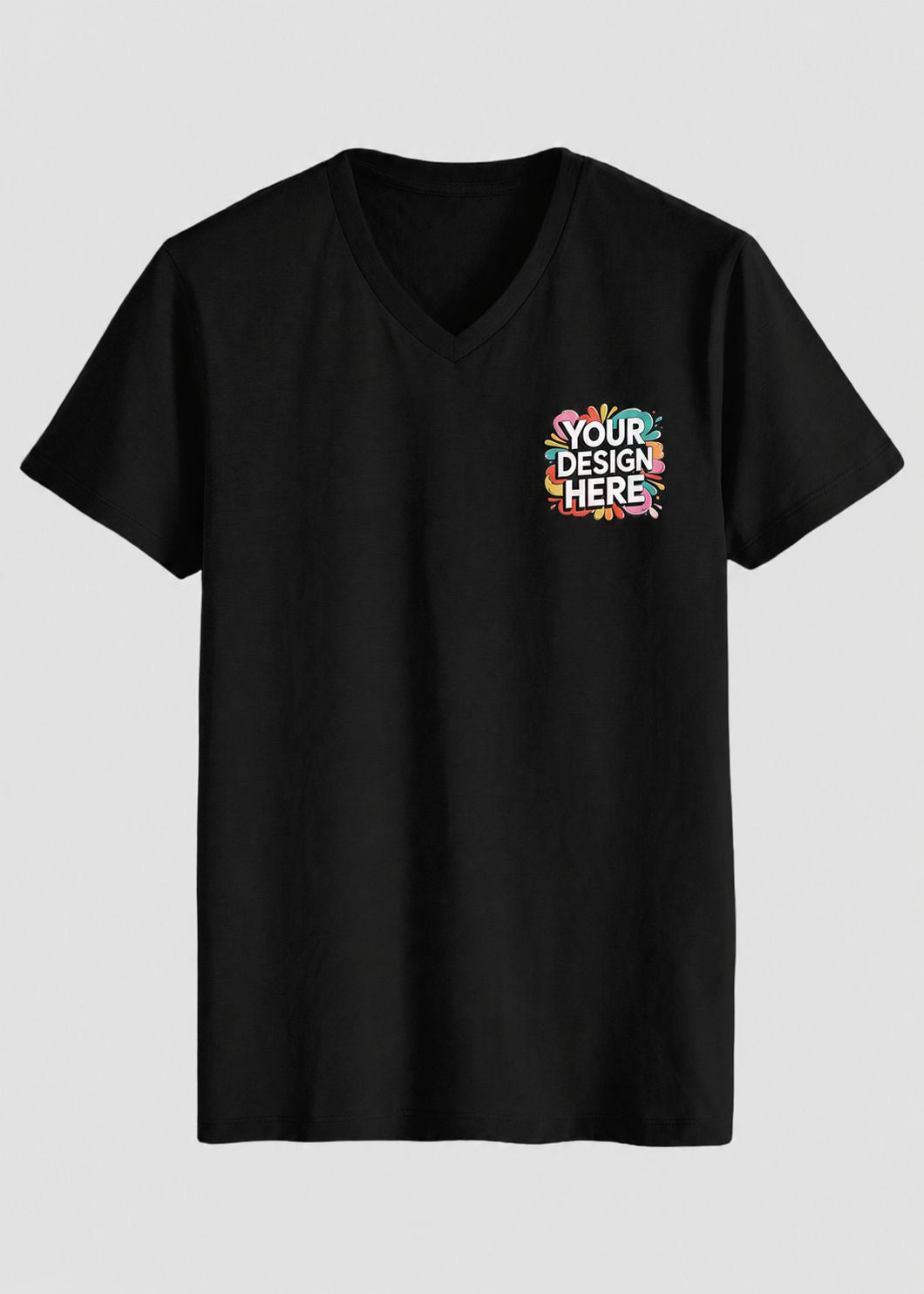 Custom V Neck T-Shirt Printing for Men & Women | Personalized Cotton V-Neck Tee | FunkyTeesClub