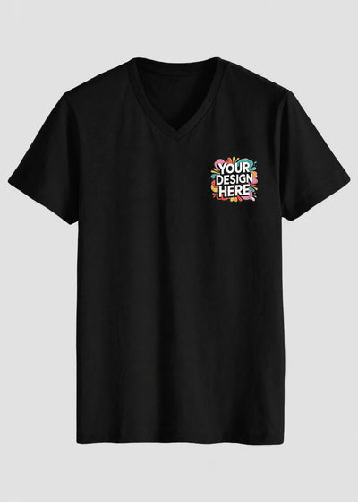 Custom V Neck T-Shirt Printing for Men & Women | Personalized Cotton V-Neck Tee | FunkyTeesClub