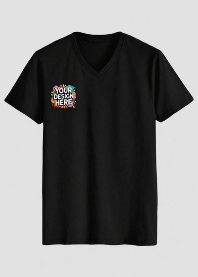 Custom V Neck T-Shirt Printing for Men & Women | Personalized Cotton V-Neck Tee | FunkyTeesClub