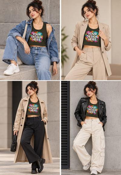Custom Crop Tank Top for Women – Personalized Printed Crop Top