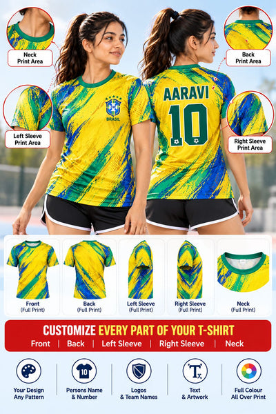 Custom AOP Sports T-Shirt for Women | FunkyTeesClub