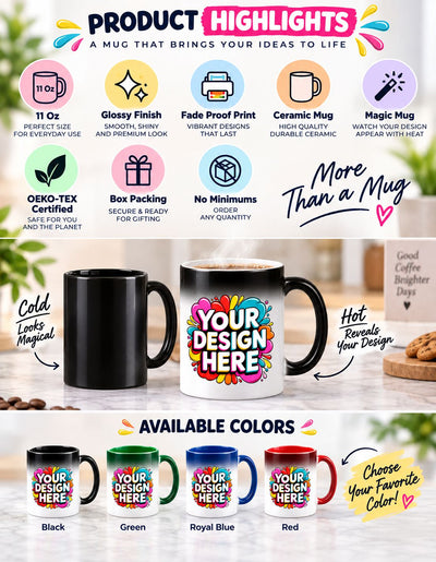 Custom Magic Coffee Mug | 11 Oz Personalized Color-Changing Mug