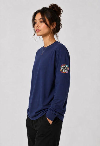 Custom Women's Full Sleeves T-Shirt – Personalized Printed Tee