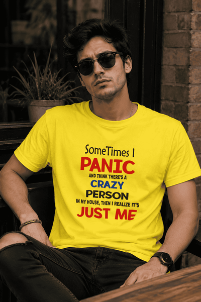 Crazy Person Funny Quotes Mens Half Sleeves T-shirt- FunkyTeesClub