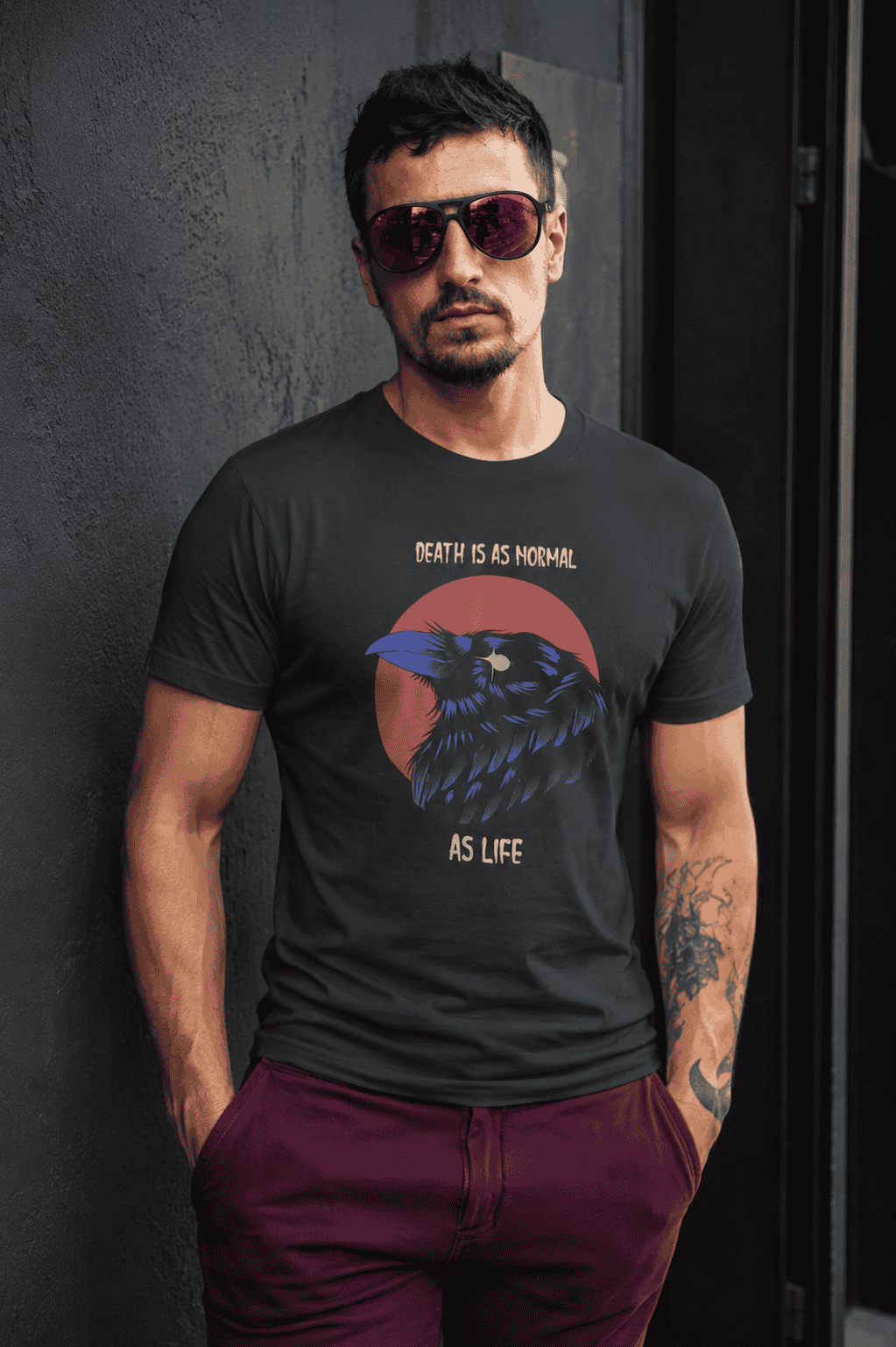Crow Inspired By The Sandman Comic Book Mens Half Sleeves T-shirt- FunkyTeesClub