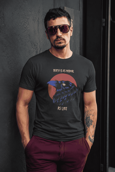 Crow Inspired By The Sandman Comic Book Mens Half Sleeves T-shirt- FunkyTeesClub
