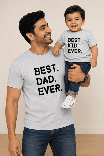Best Dad Ever Best Kid Ever Father and Son Matching T-Shirt- FunkyTeesClub