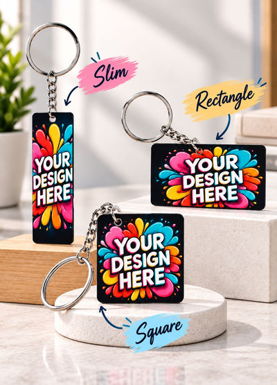 Custom Acrylic Keychain – Personalized Photo, Logo & Name | FunkyTeesClub