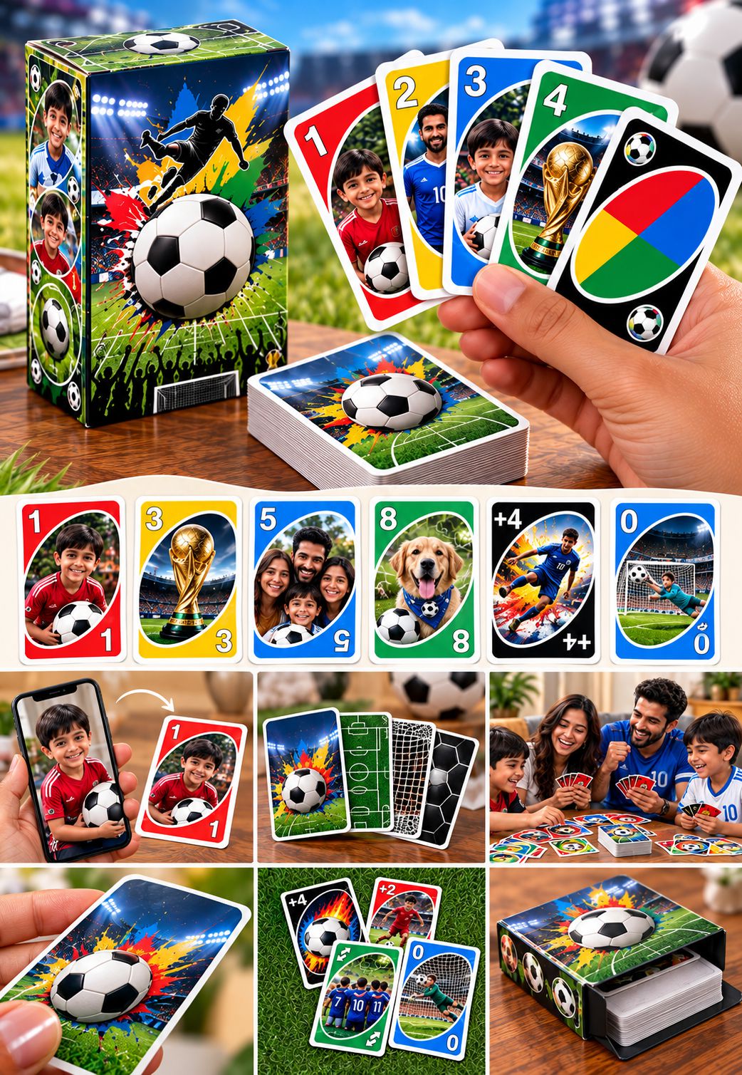 Custom UNO card deck with personalized designs and photos