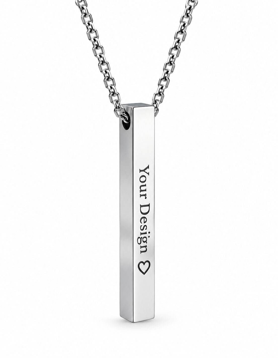 Custom bar pendant with personalized front engraving