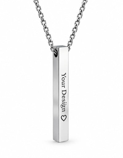 Custom bar pendant with personalized front engraving