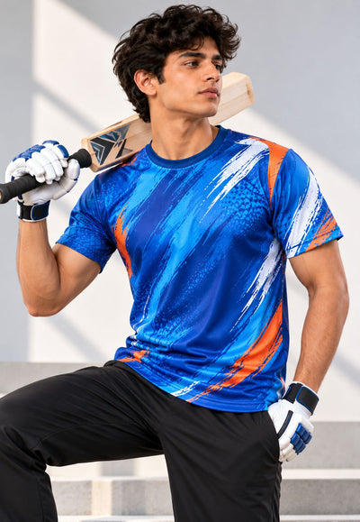 Custom cricket sports T-shirt for men with all-over sublimation print
