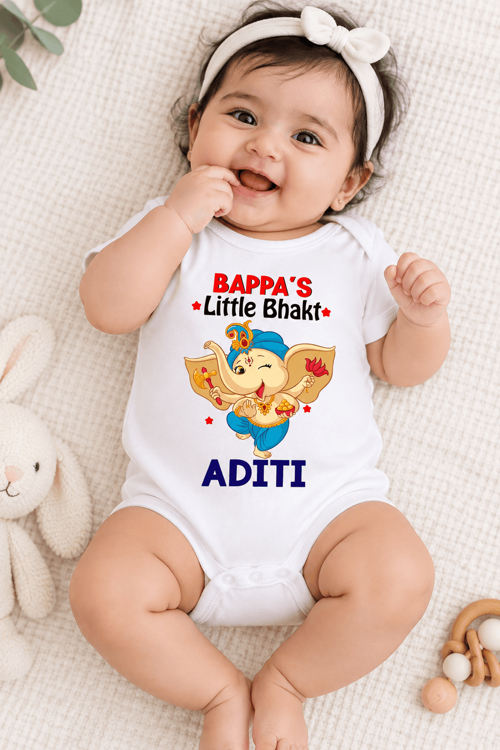 Custom name Bappa's little Bhakt 