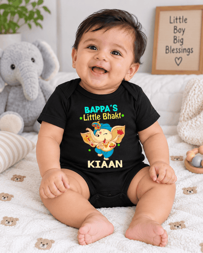 Custom name Bappa's little Bhakt custom romper