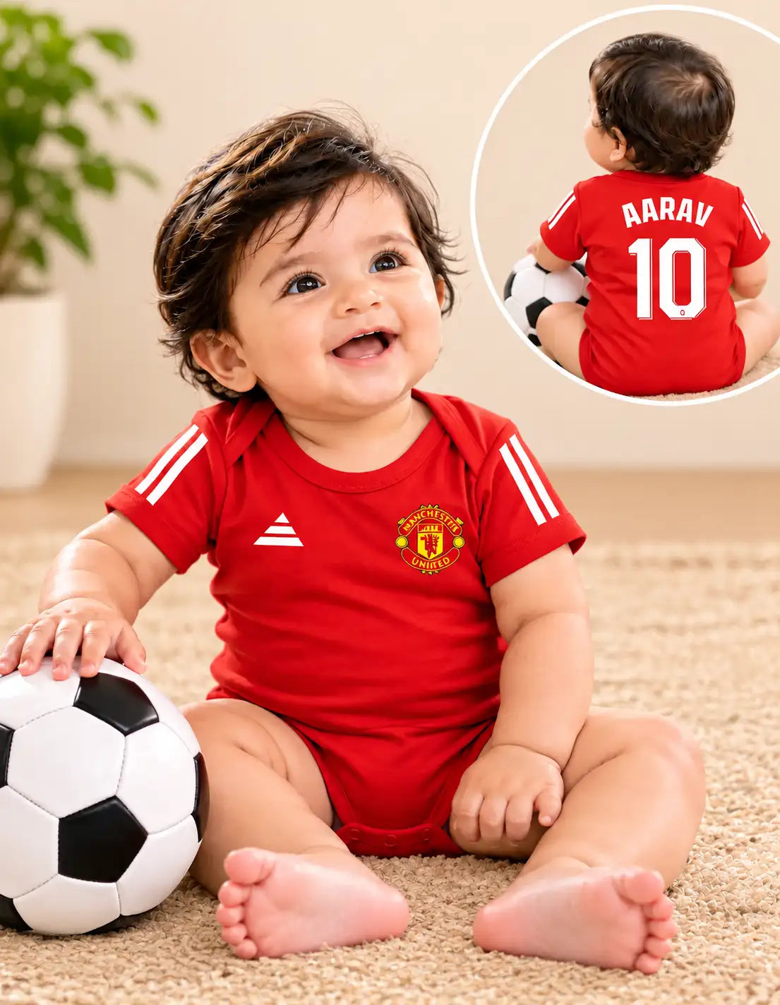 Custom name Manchester United Red romper
