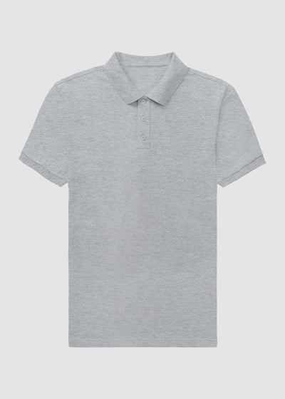 Customized Gray polo shirt on a light gray background