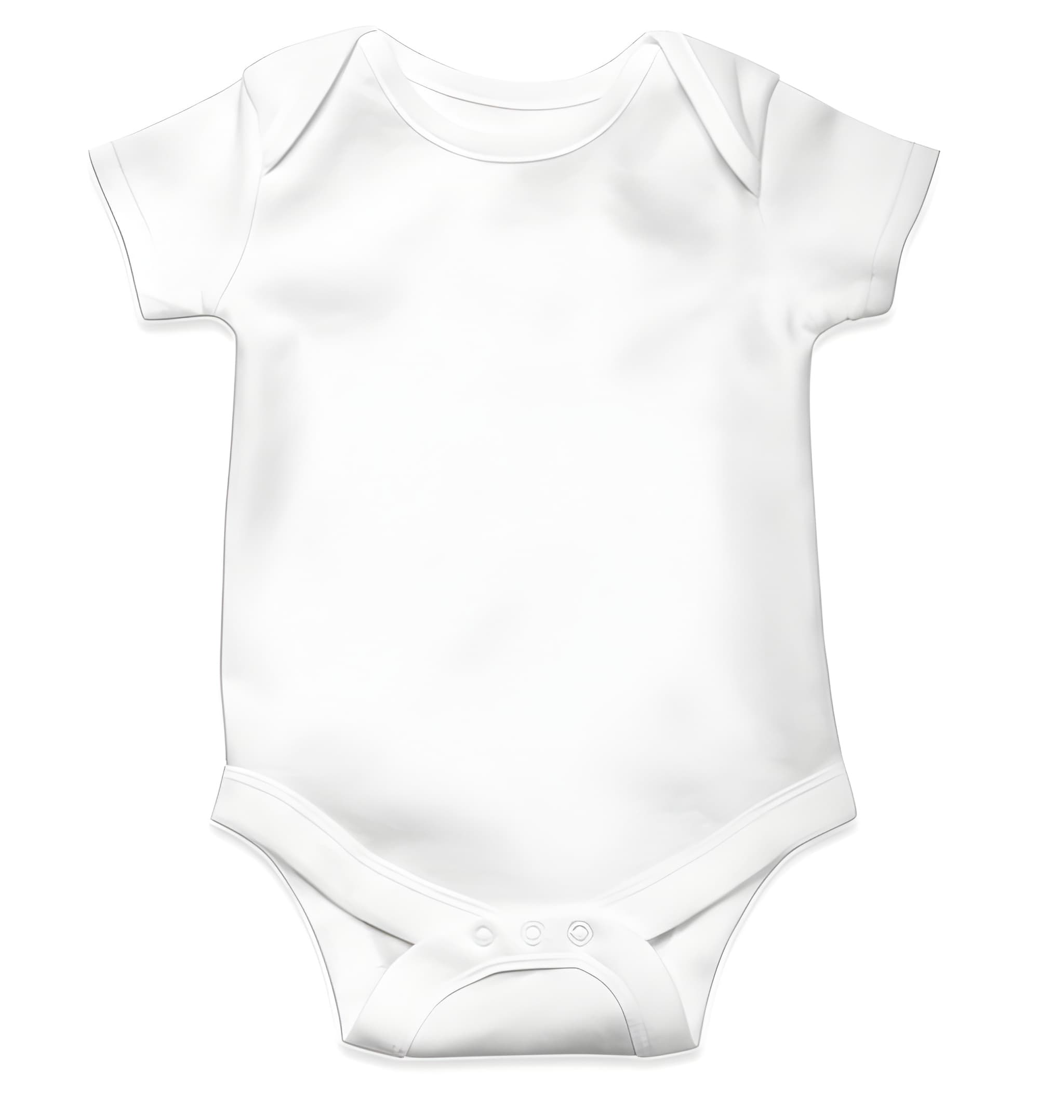 Customized White baby onesie on a white background