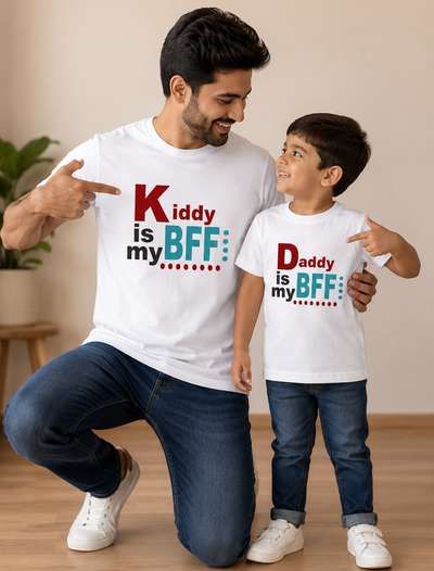 Daddy Is My Bff Kiddy Is My Bff Father and Son Matching T-Shirt- FunkyTeesClub
