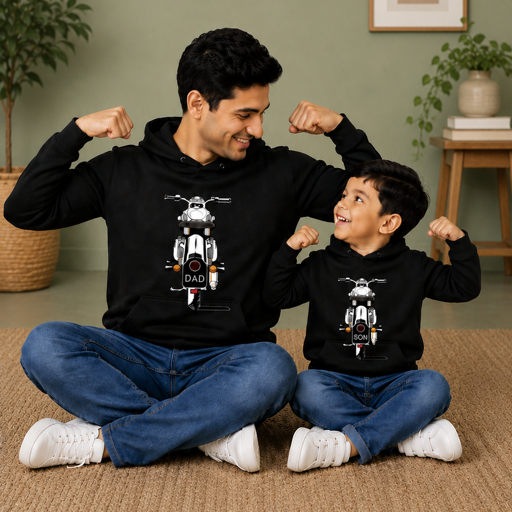 Dad Son Bullet Father and Son Matching Hoodies- FunkyTeesClub