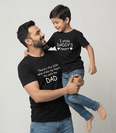 I Stole daddy's Heart Father and Son Matching T-Shirt- FunkyTeesClub