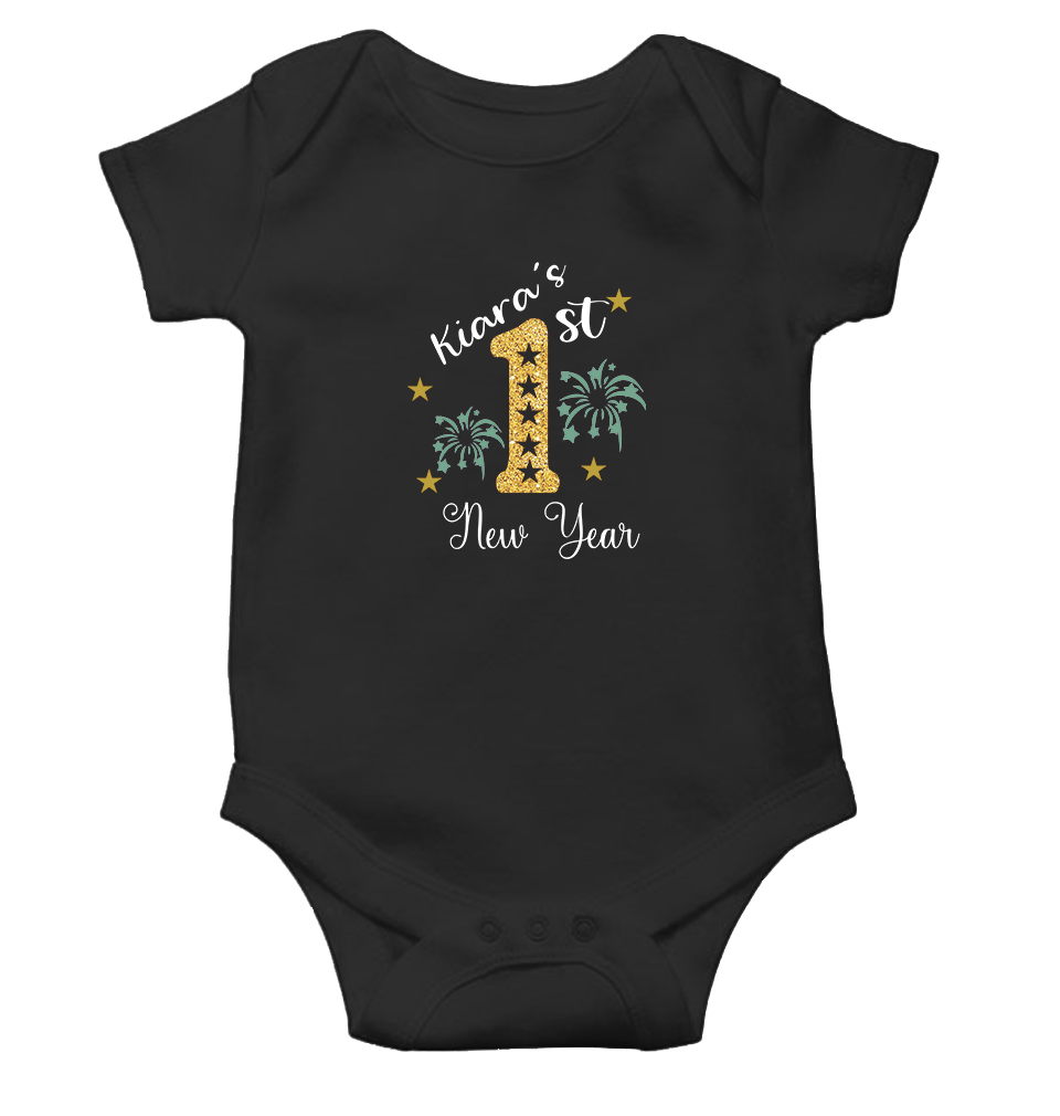 Customized Name First New Year Rompers for Baby Girl- FunkyTeesClub