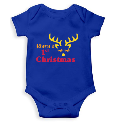 Customized Name First Christmas Rompers for Baby Girl- FunkyTeesClub