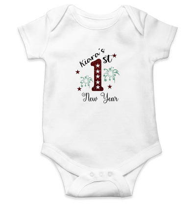 Customized Name First New Year Rompers for Baby Girl- FunkyTeesClub
